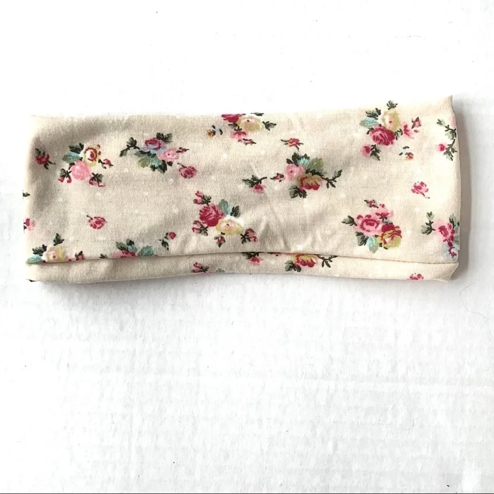3x$15 Beige Cream Off‑White Floral Fabric Hair Headband Women’s Accessory